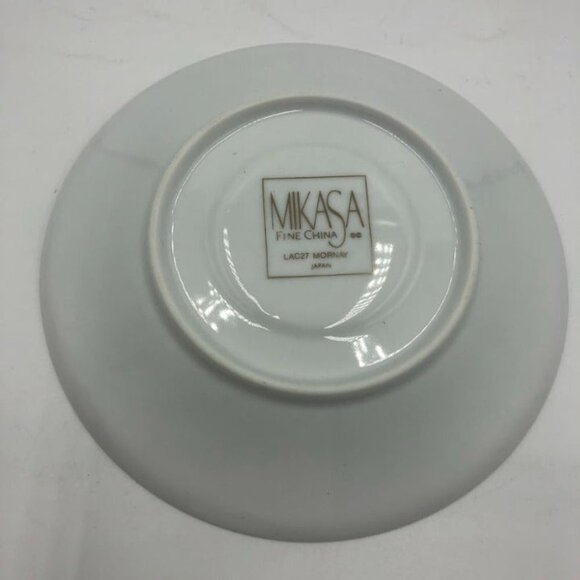 Vintage Mikasa Teacup and Saucer Set Fine China LAC27 Japan Mornay White - Picture 6 of 14